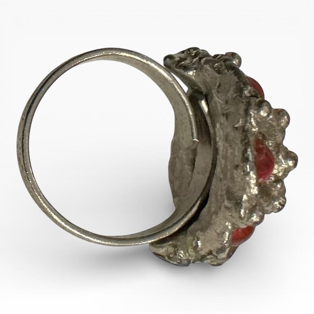 Artisan Heavy Solid Silver Adjustable Statement R… - image 3